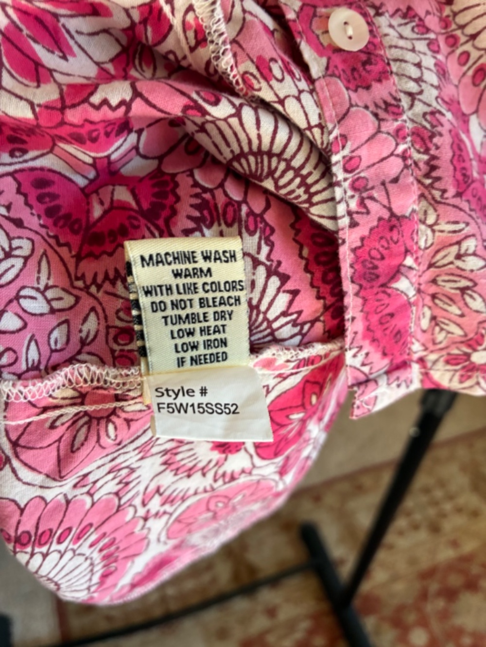 Miked Floral Print Peasant Button Up Peasant Blouse - Picture 7 of 9